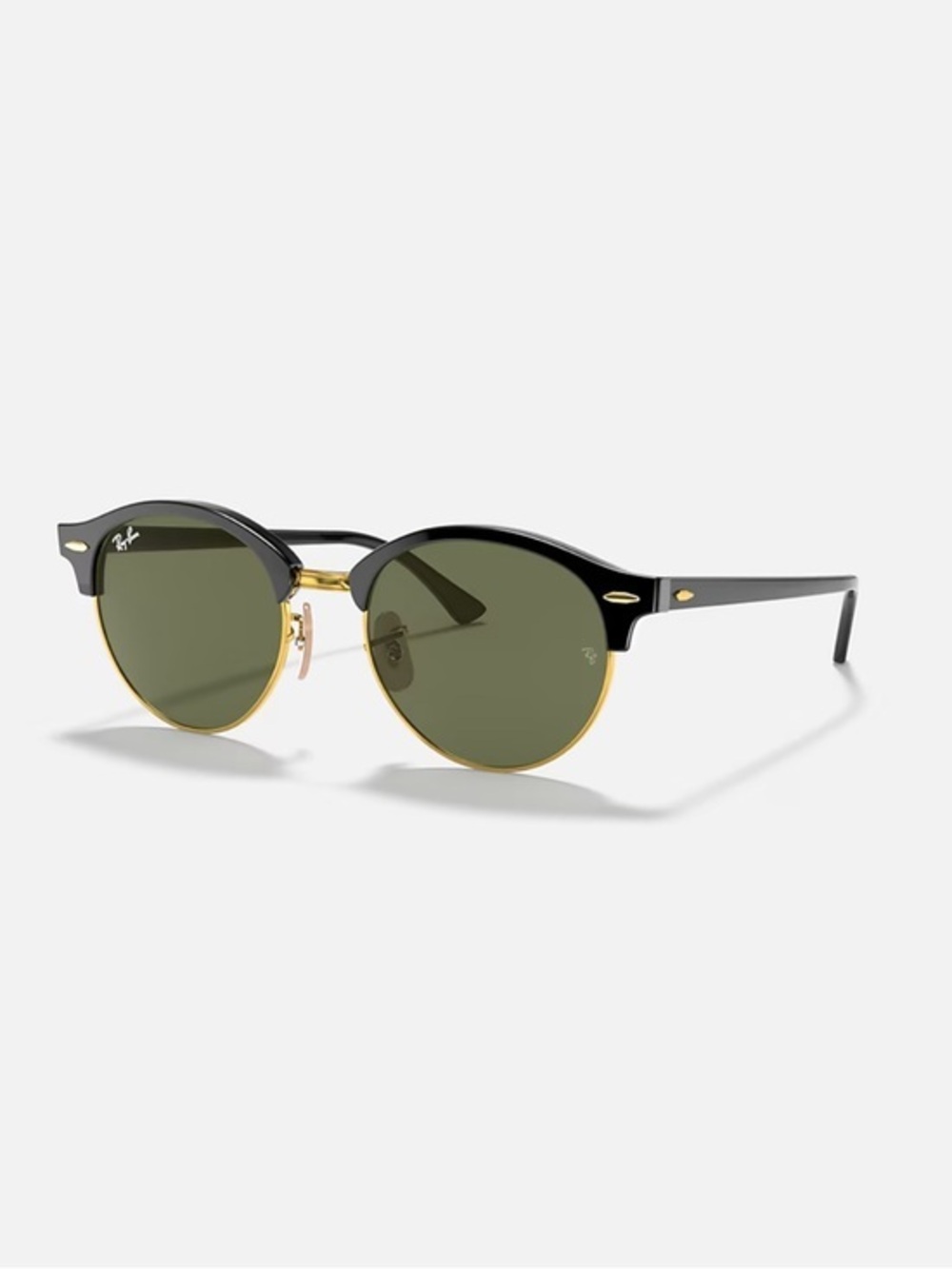 Ray-Ban Black and Gold Clubmaster-Style Sunglasses NWOT